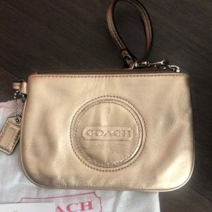 Coach Gold Wristlet Clutch